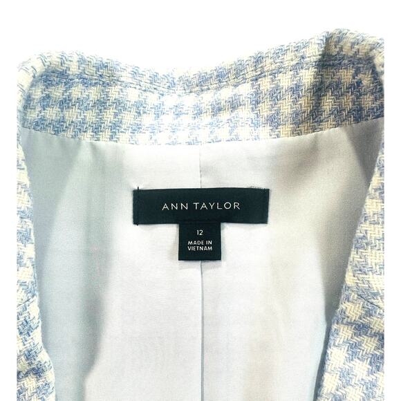 Ann Taylor Blazer Herringbone/Tweed Pattern 3/4 Length Sleeve SIZE 12 - Picture 6 of 12